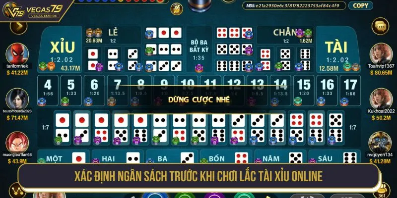 Xác định ngân sách trước khi chơi lắc tài xỉu online