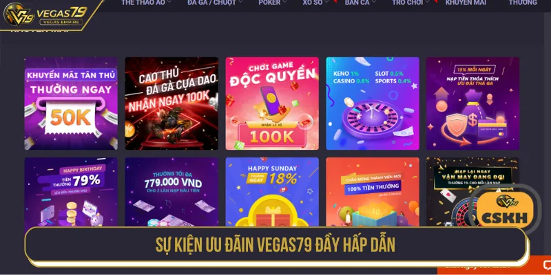 Sự kiện ưu đãi mà VEGAS79 mang đến đầy hấp dẫn